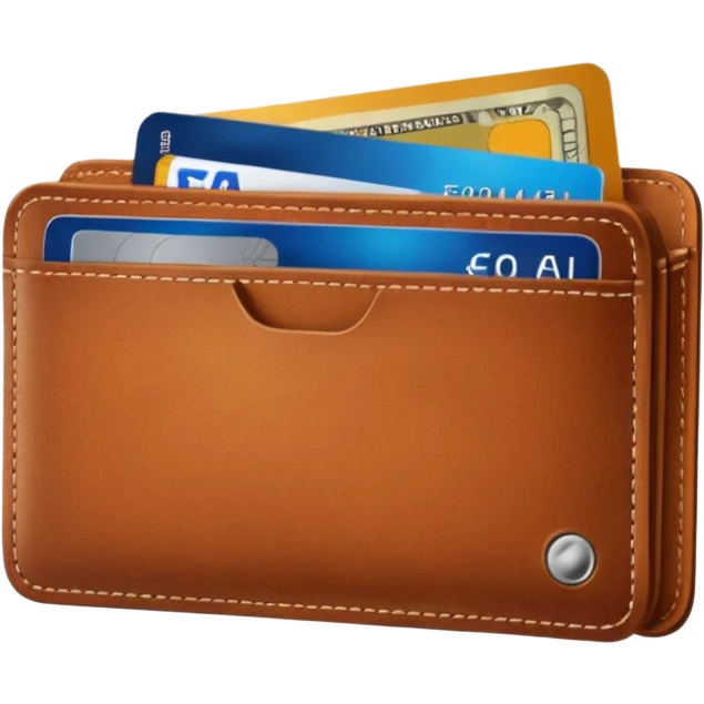 portefeuille marron avec billet et carte bancaire emoji