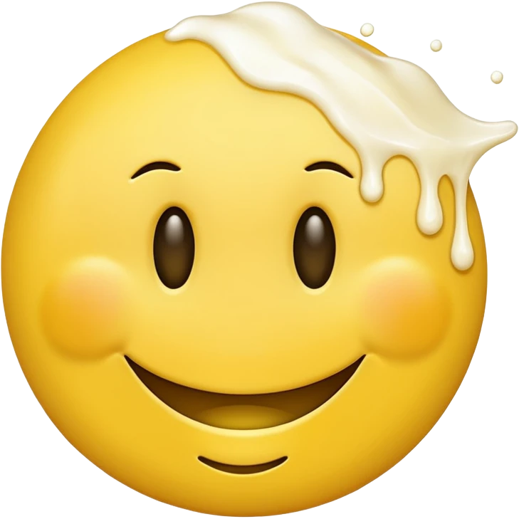 Smiley face with cum all over it emoji