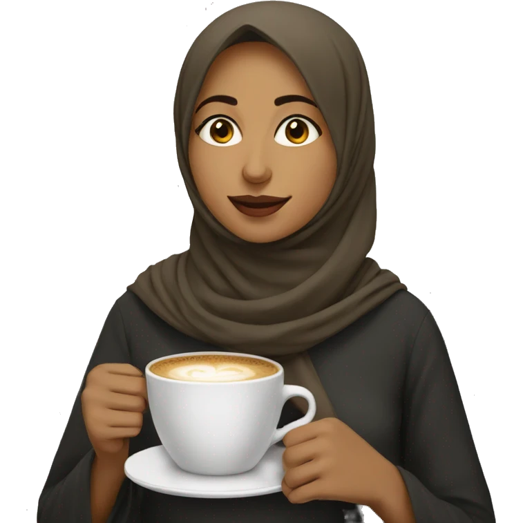 Muslim girl drinking a coffee emoji