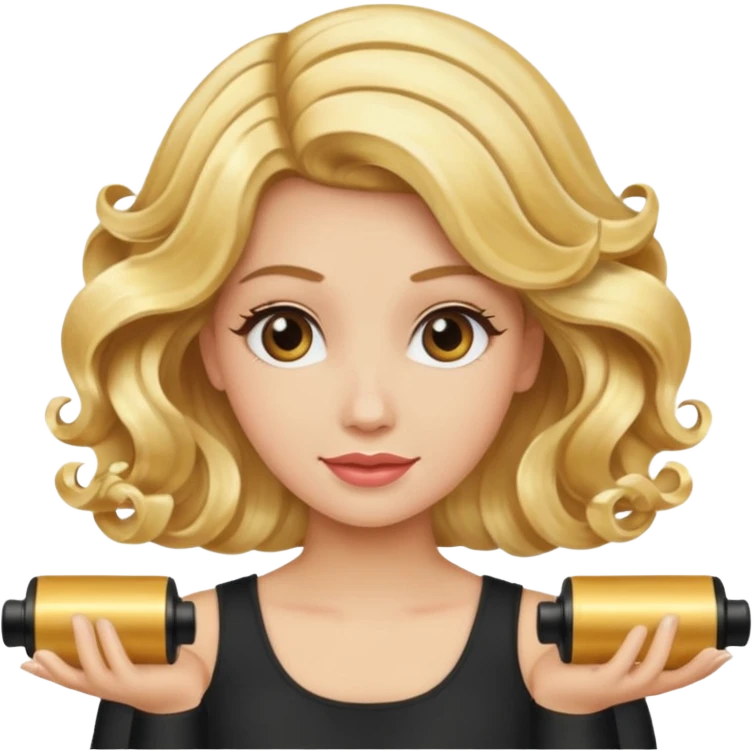 hair with golden hair rollers emoji