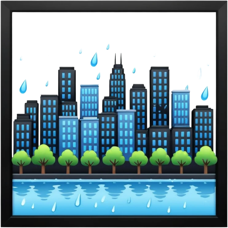 A realistic city on a rainy day emoji