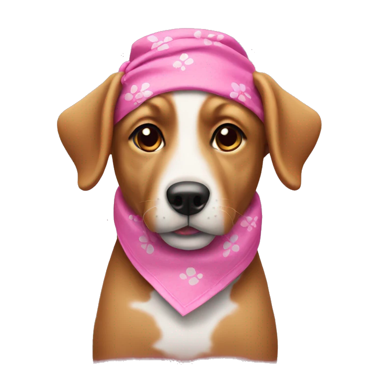 dog with a pink bandana  emoji