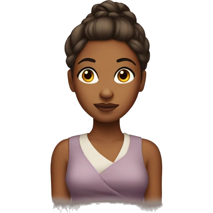 Sassy Brown girl with hair in bun raising eyebrow  emoji