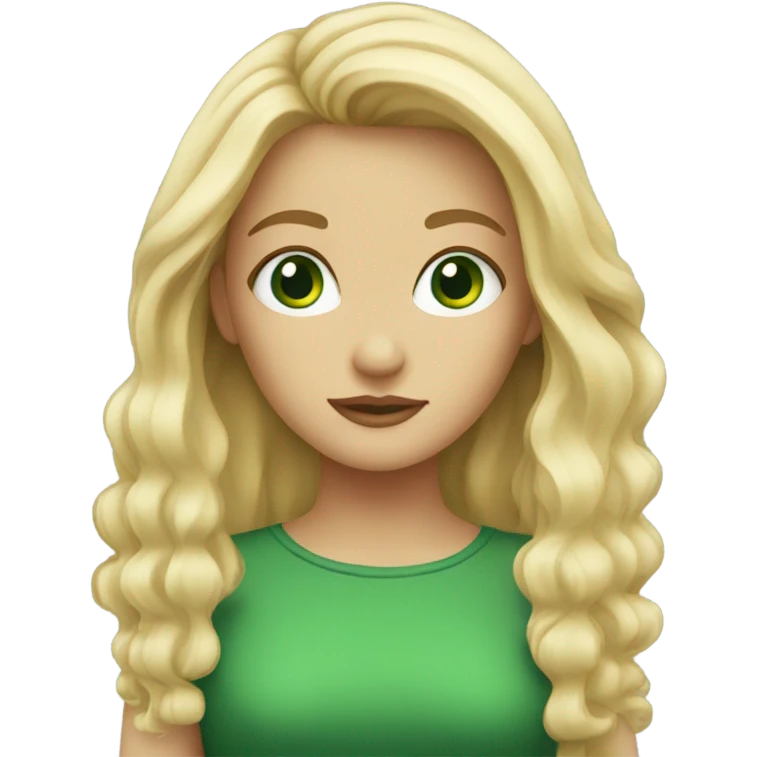 Blonde girl, with green eyes emoji