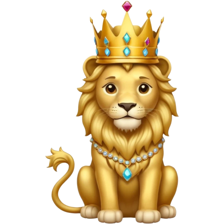 Lion King – proud golden lion wearing a tall jeweled crown, sitting emoji