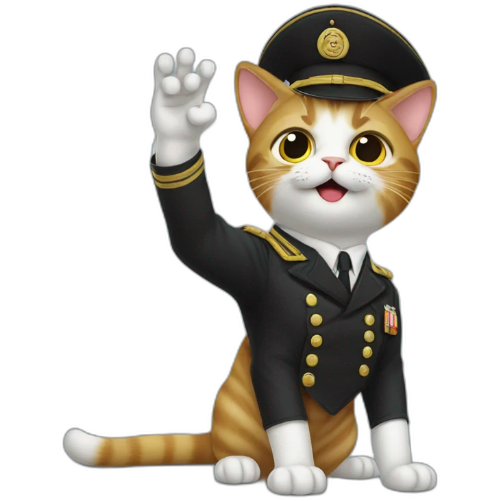 Cat doing mussolini salute emoji