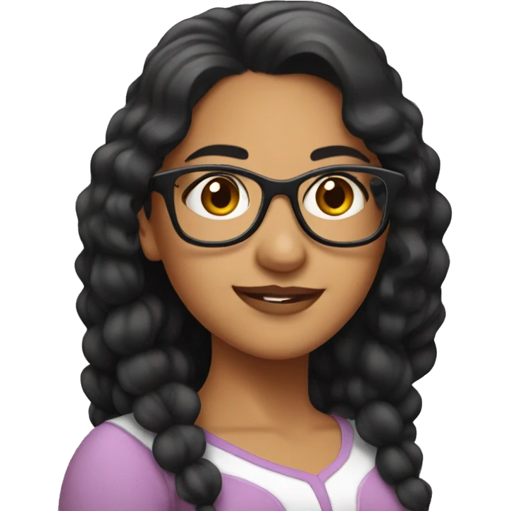 Latina girl princess with glasses emoji