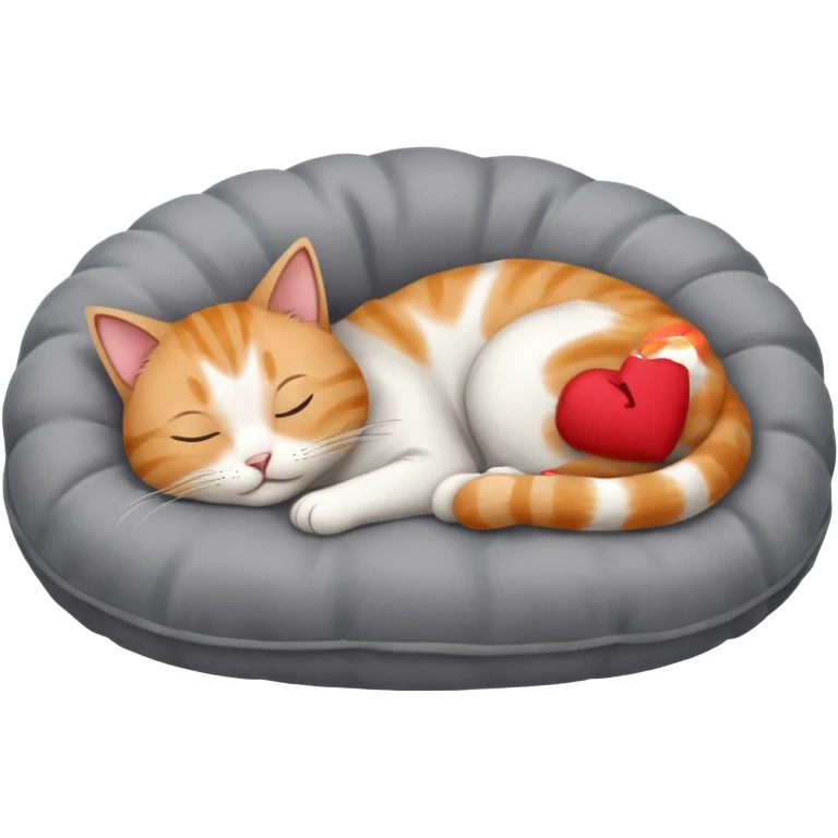 The cat sleeps on the pillow emoji