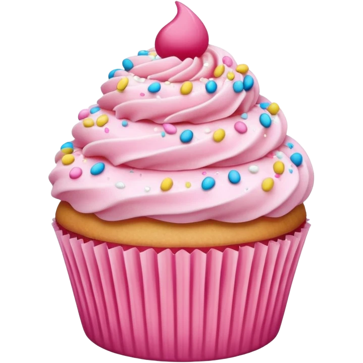 Cupcake with pink icing emoji