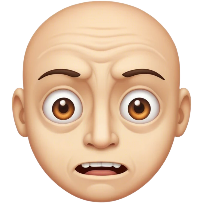 Ugly funny face eyes wide open emoji