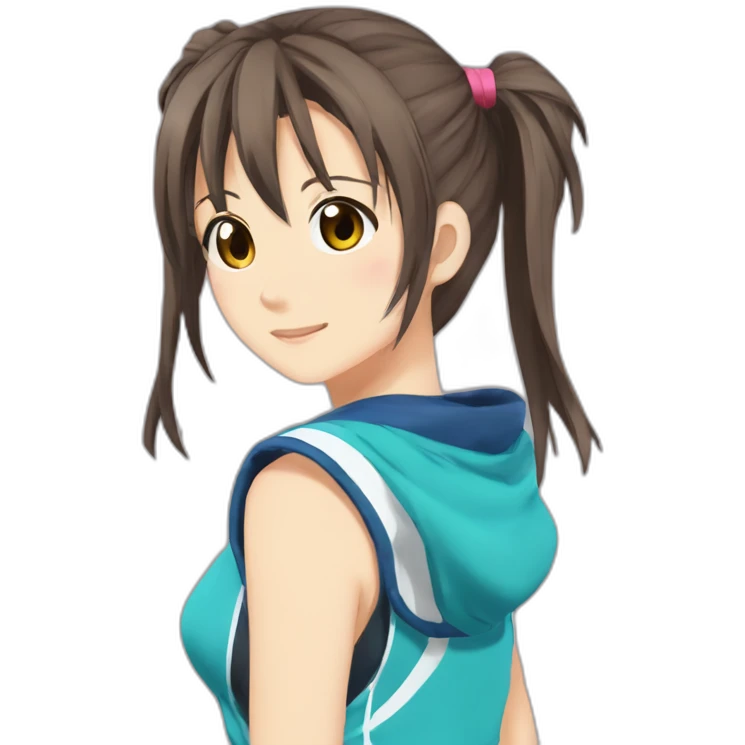 Haruhi Suzumiya with ponytails In sportswear emoji