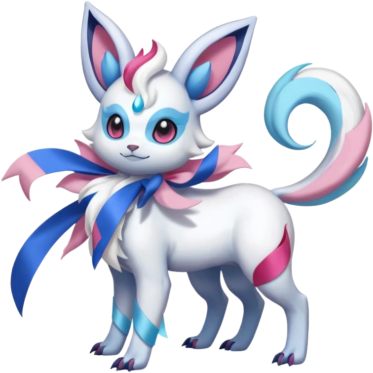 Shiny Absol-Sylveon-Auroras-Fakémon-hybrid-creature (full body)  emoji