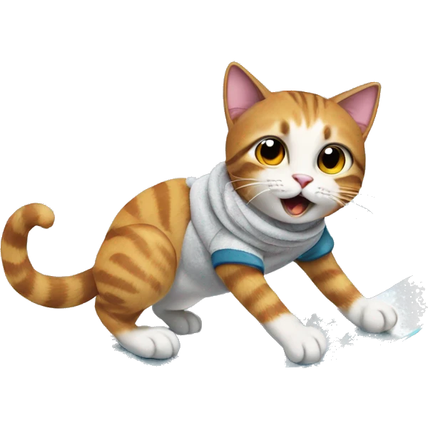 Cat on a snowboard  emoji