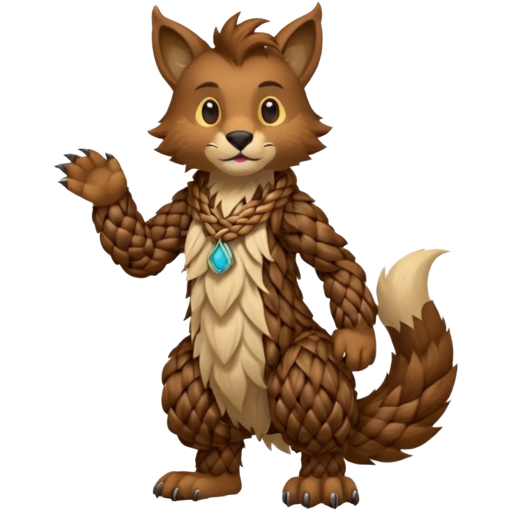 Wickerbeast-fursona-furry-animal, full body emoji