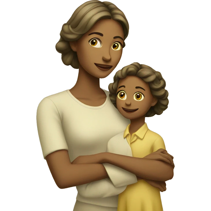 mother and daughter yellow emoji