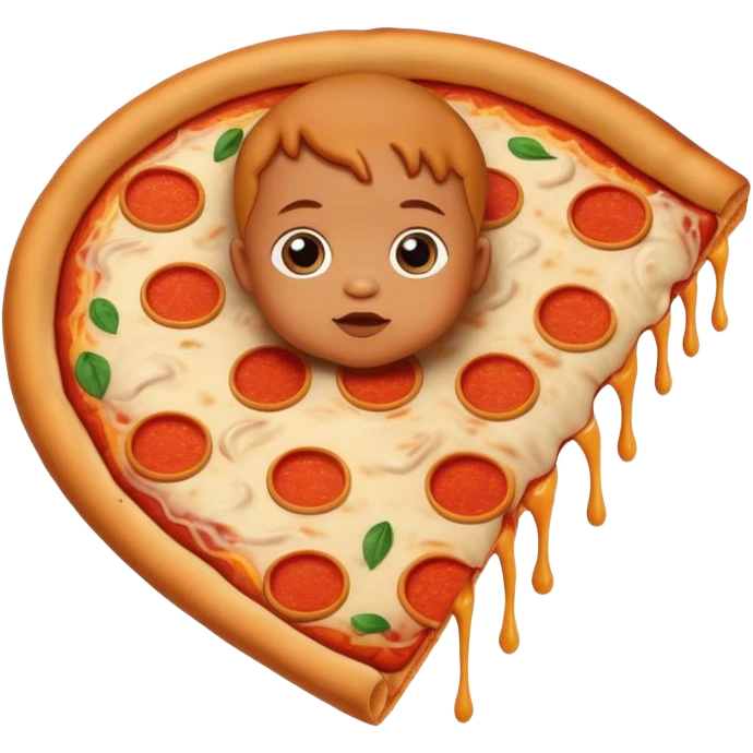 Baby made of pizza emoji