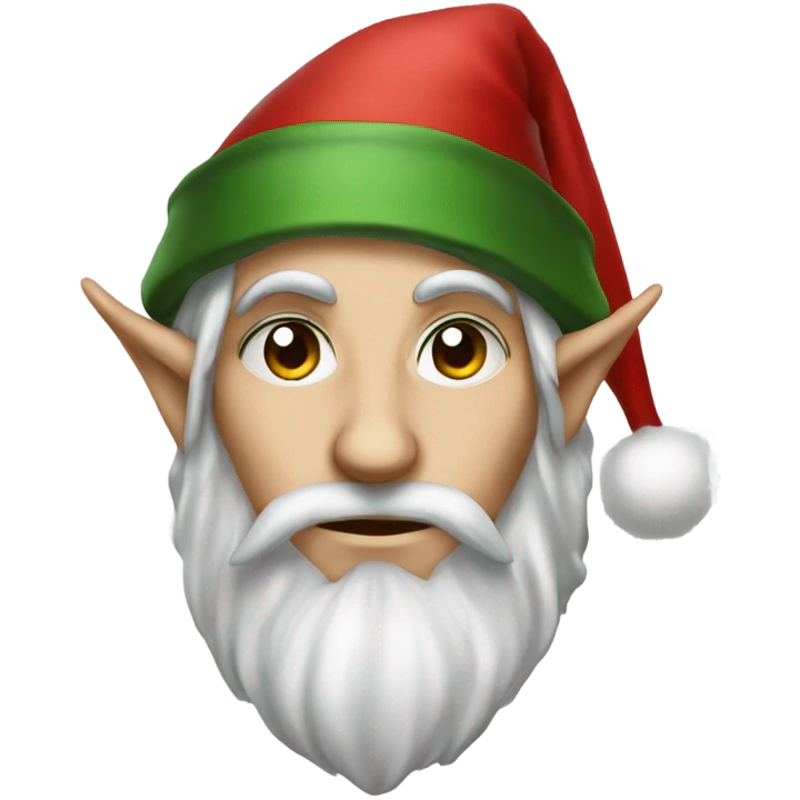 rogue male elf fantasy wearing santa hat emoji