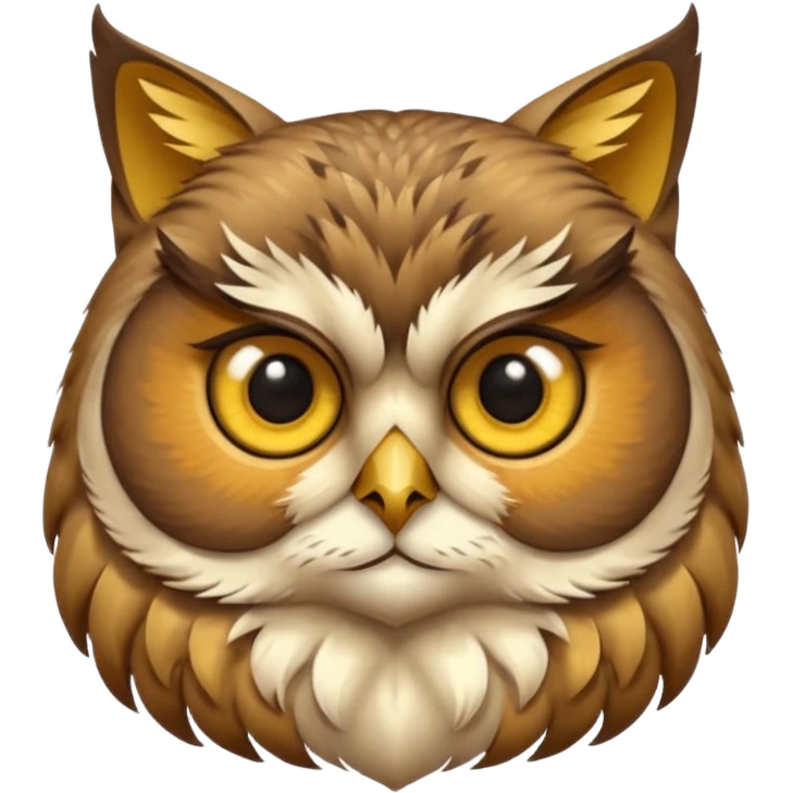 Corp de Hibou avec une tête de chat emoji