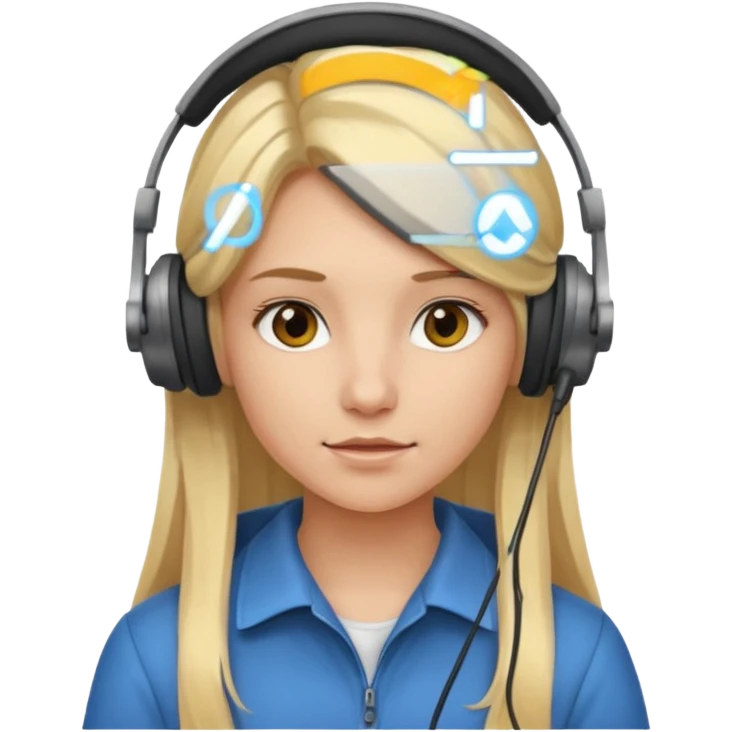 Blonde girl with long hair working emoji