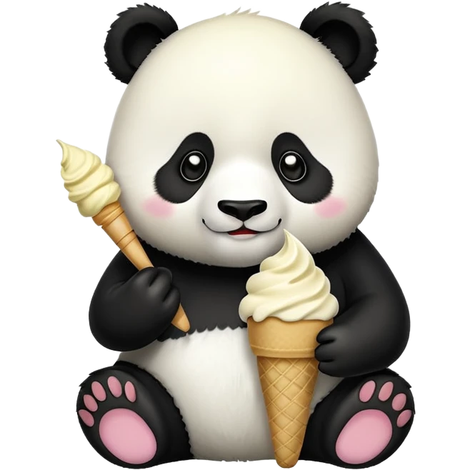 Panda eating ice cream emoji