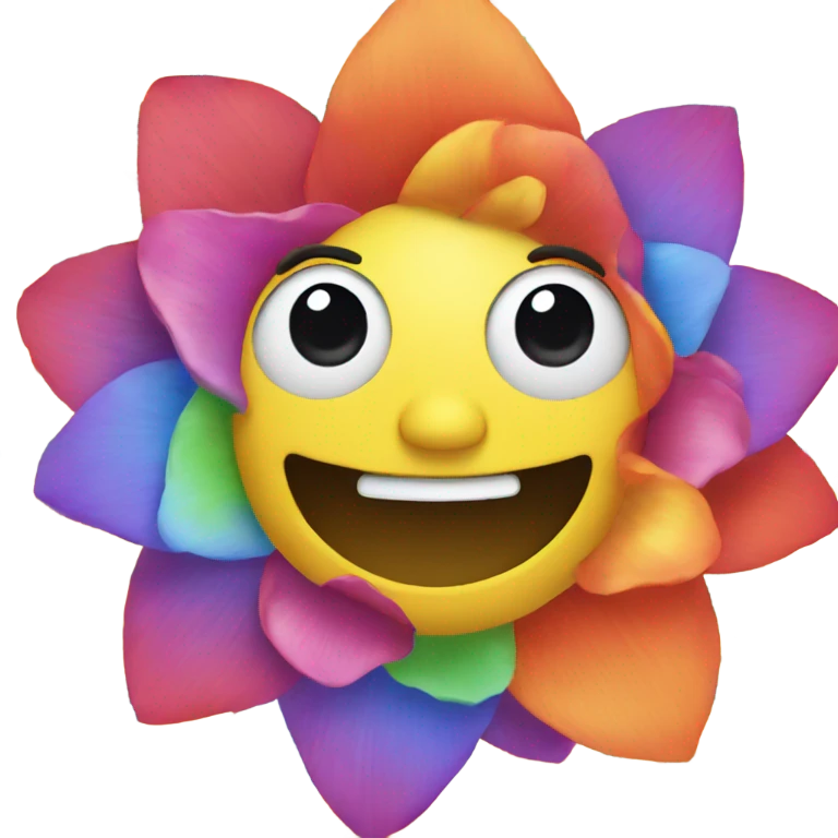 Flower face rainbow emoji