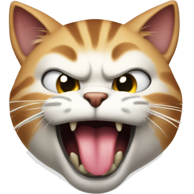 Angry cat showing long finger sticking out tounge emoji