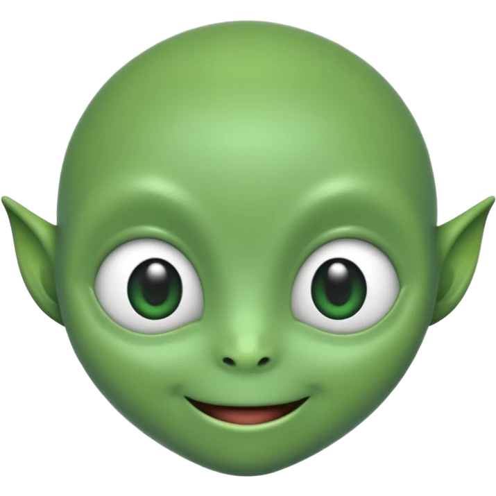 A cute alien face with two white eyes, no antennae, no nostrils emoji
