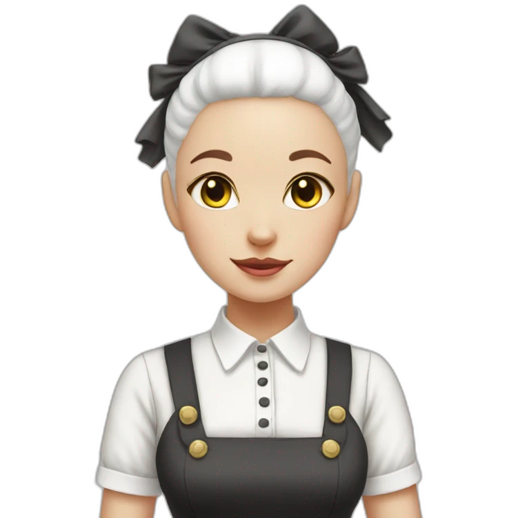 bald cat girl maid emoji