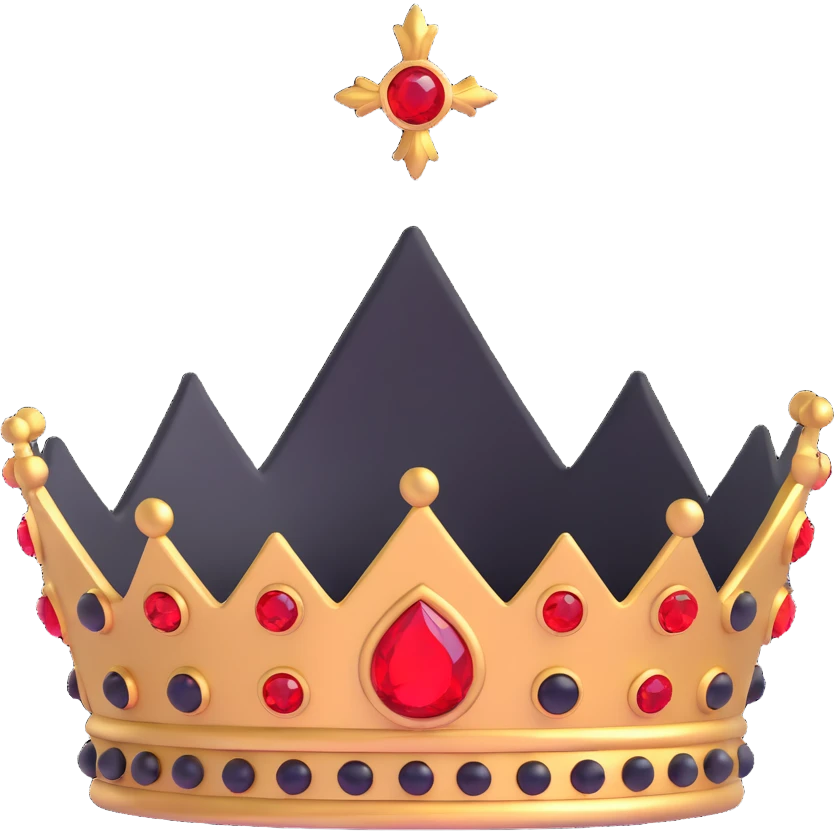 black crown with red gems emoji