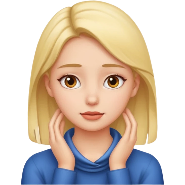 Girl with hands on neck eyes rolling emoji