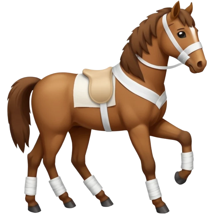 horse with one bandaged leg emoji