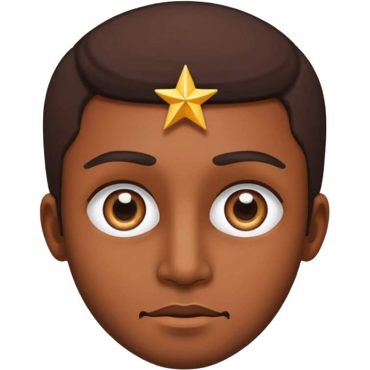 A brown skin man with star eyes emoji