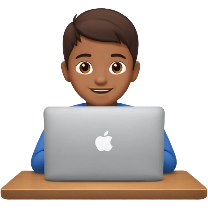 Mexican kid behind MacBook  emoji