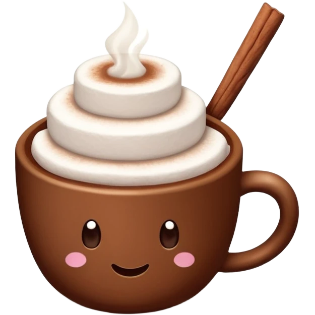 cup of cocoa with marshmallows, no face emoji