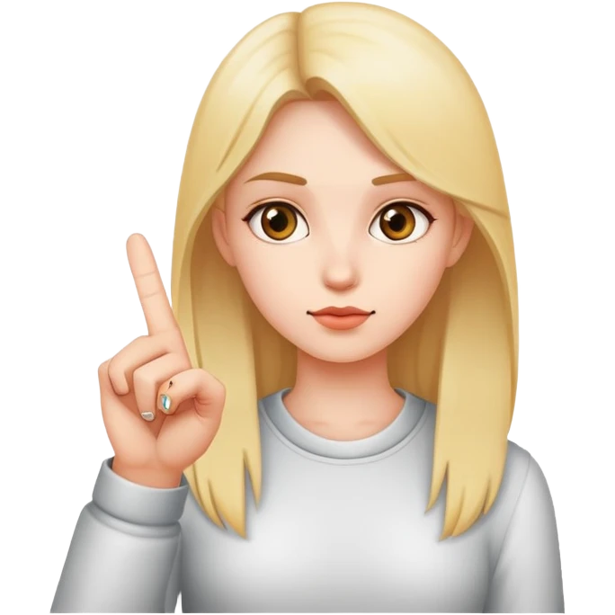 a girl raising the middle finger emoji