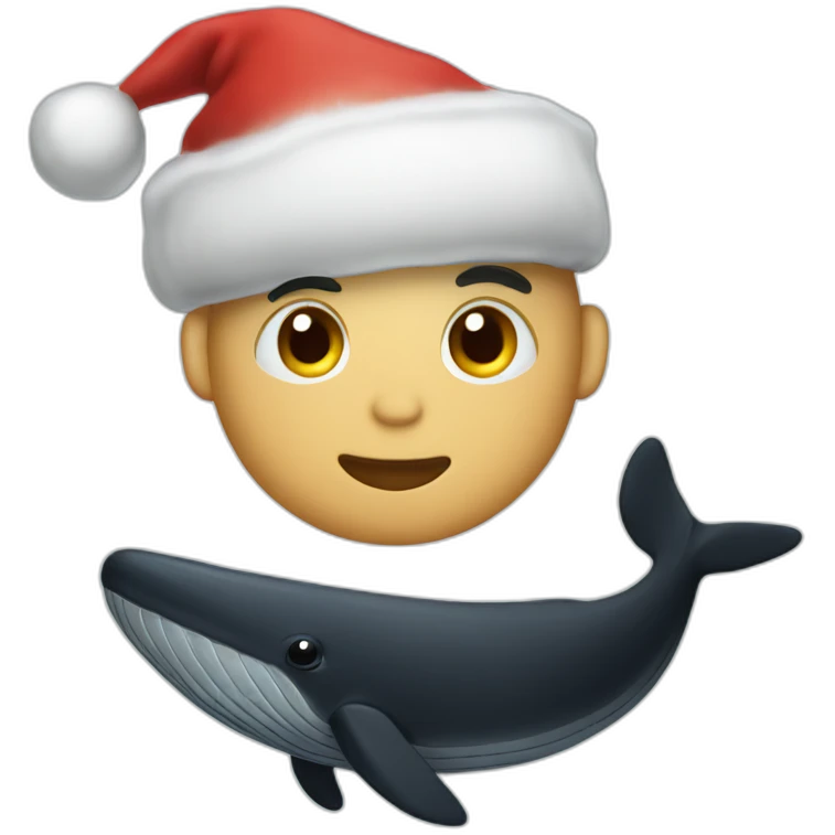 christmas black whale emoji