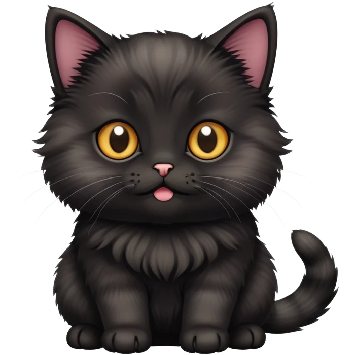Black munchkin cat emoji