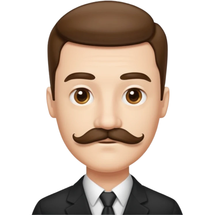 A person with a very square mustache and a side part  emoji