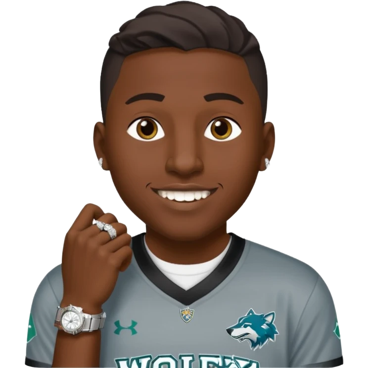 I want a guy with timber wolves jersey and diamond grillz and rolex emoji