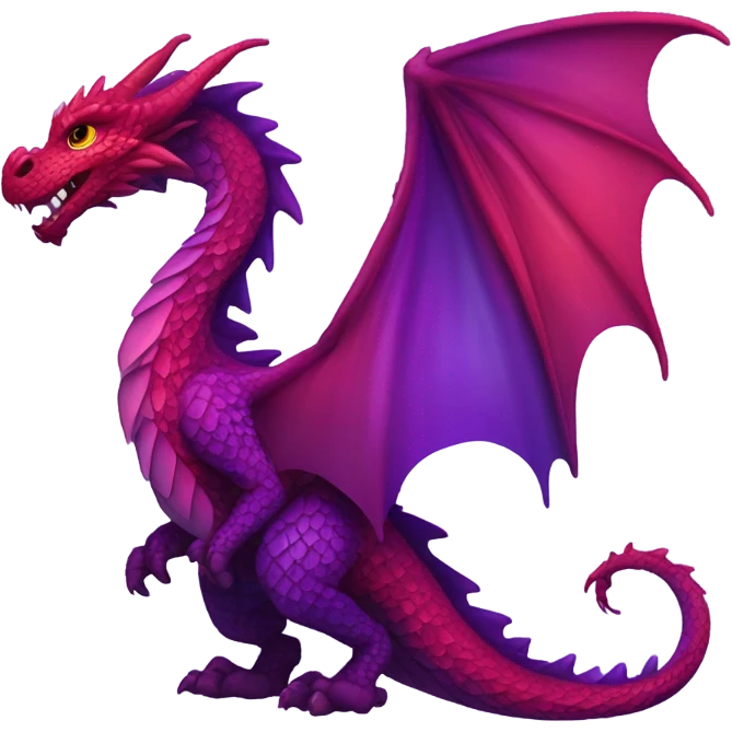 Beautiful red to purple ombré dragon emoji