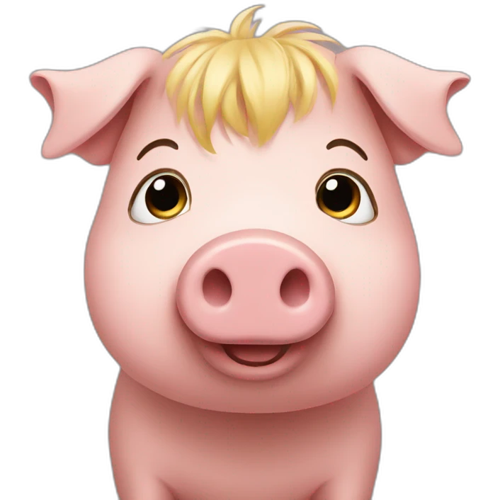 pig with blond hair emoji