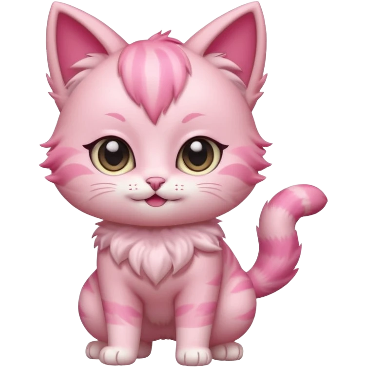 chibi anime pink cat twerking emoji