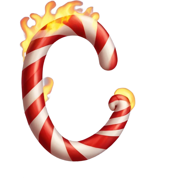 candy cane on fire emoji