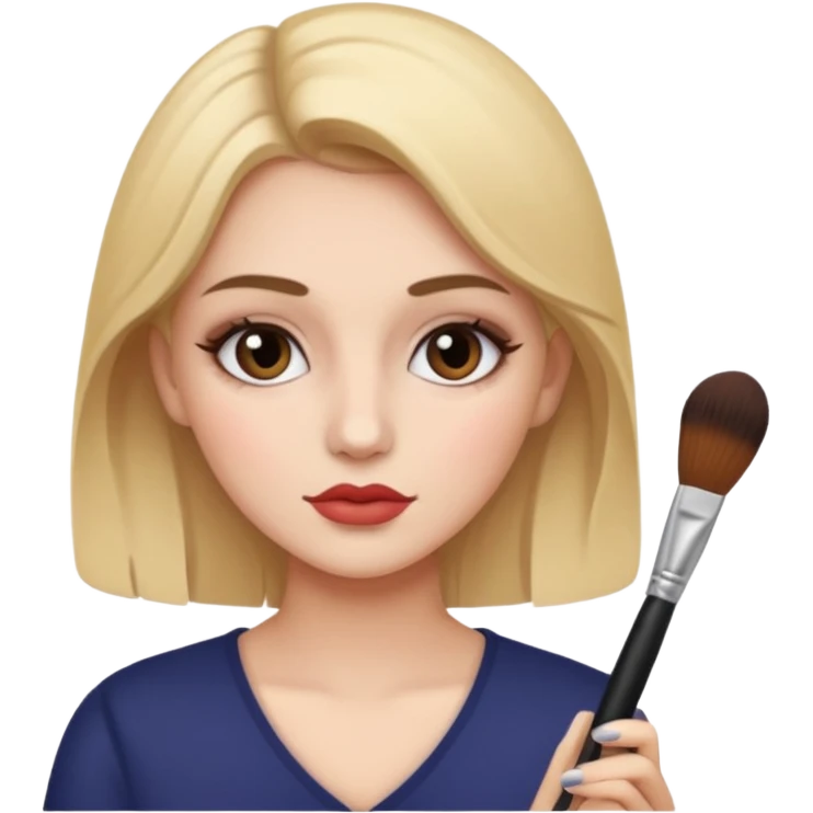 یک دختری که دارد ارایش می کند emoji