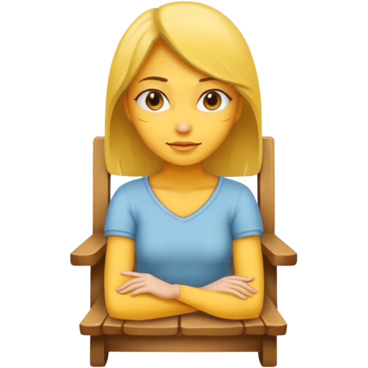 a woman with yellow skin sitting on a chair emoji