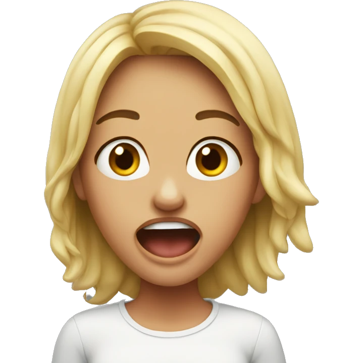 Girl with open mouth parody emoji