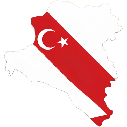 Türkiye maps with turkish flag emoji