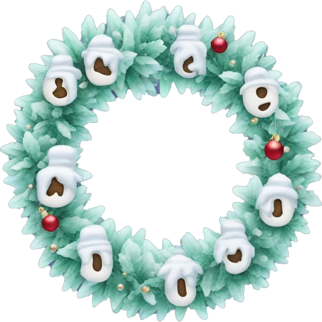Frosted Christmas wreath emoji