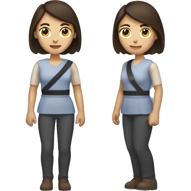 Brunette woman with arm sling  emoji