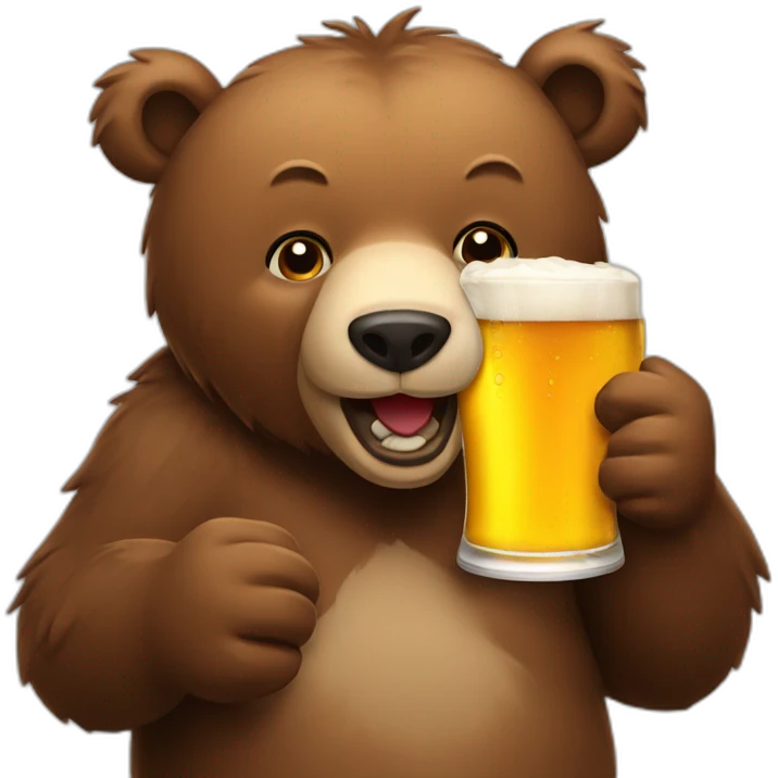 Bear drinking a beer emoji